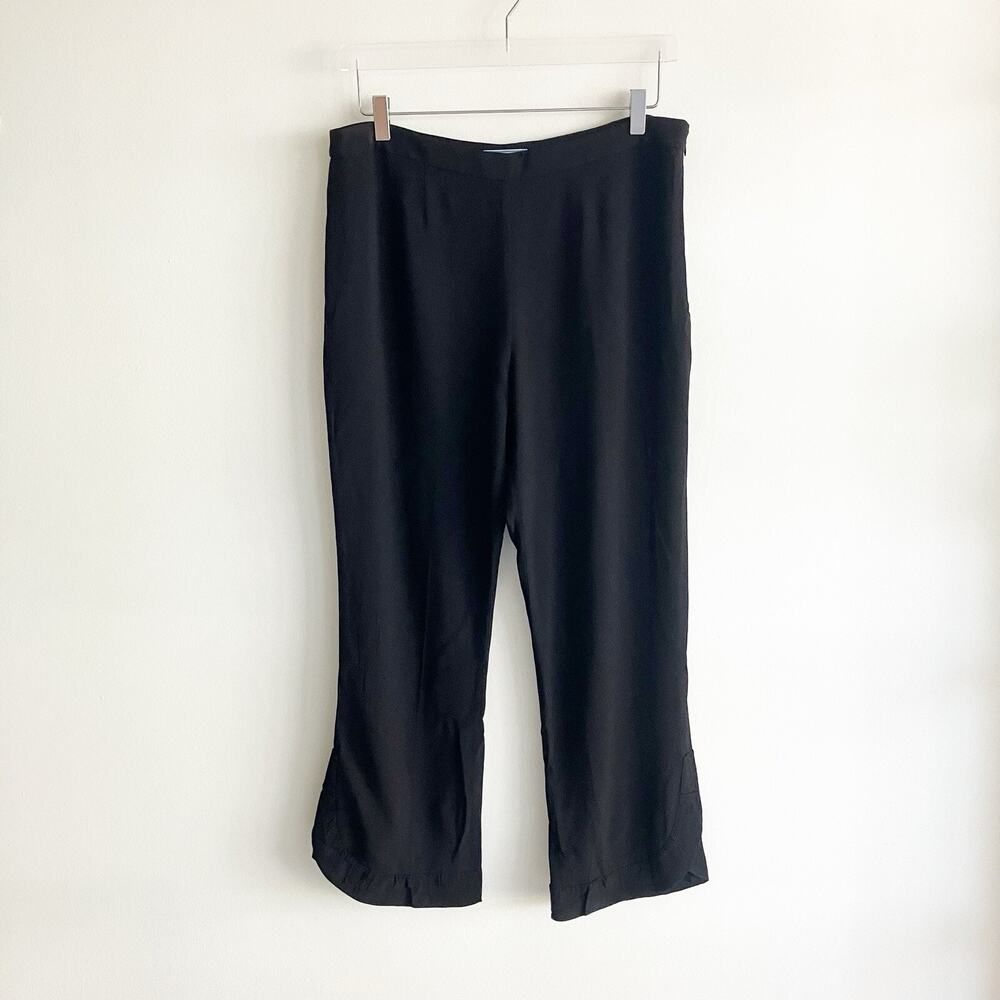 Prada Milano Women IT 46 Crop Pants Black Ruffle Made in Italy Cropped Pant